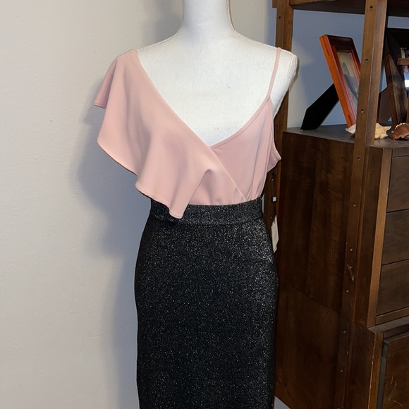 Nordstrom Halogen Black Side Slit Metallic Knit - Picture 6 of 7